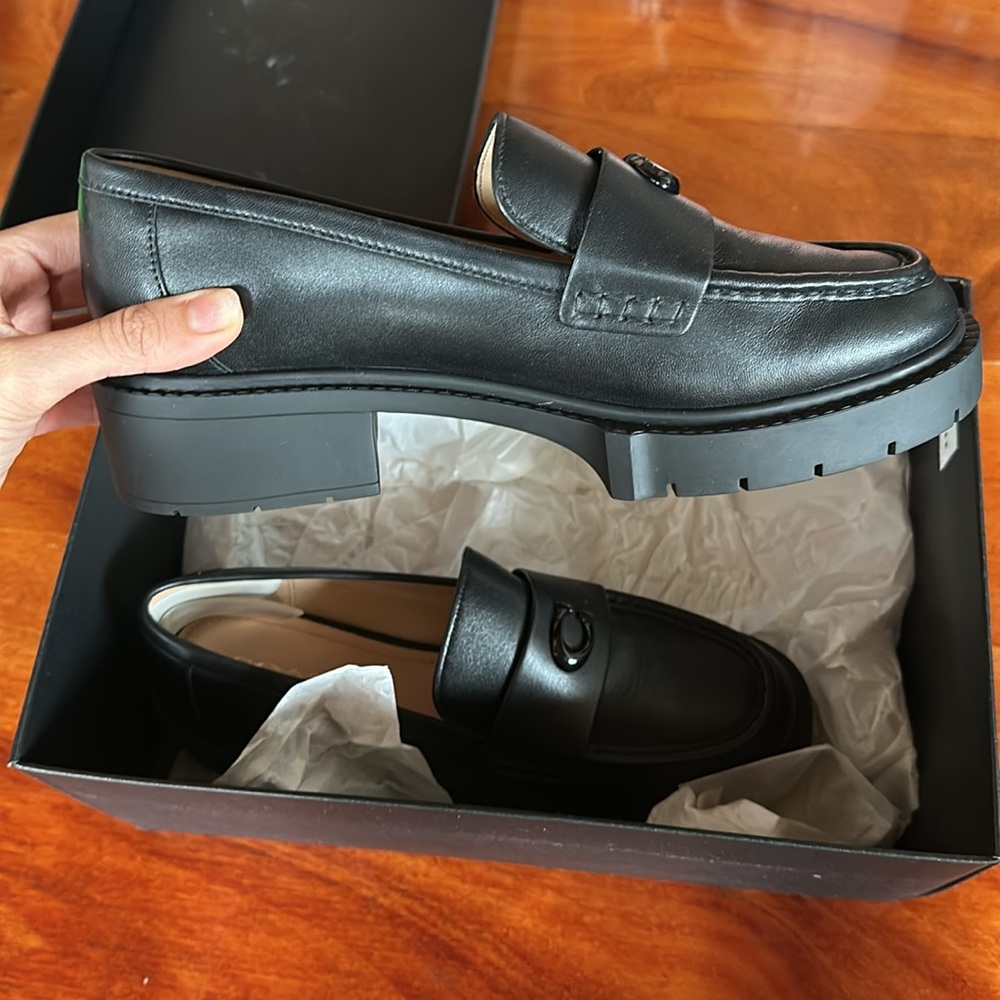 Brand New NEVER WORN black coach loafers